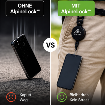 AlpineLock™ - Verhindere Schäden, Verlust und Stress. Dein Handy immer sicher befestigt!