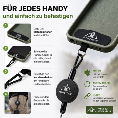 AlpineLock™ - Verhindere Schäden, Verlust und Stress. Dein Handy immer sicher befestigt!