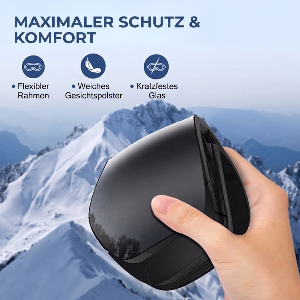 AlpineSight Pro - Skibrille (auch geeignet für Brillenträger)