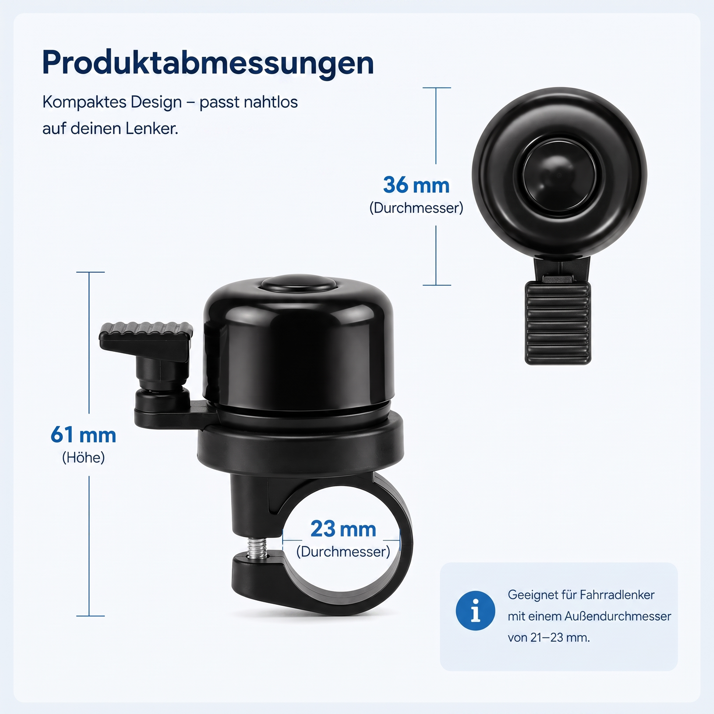 BikeKeeper™ (inkl. TagMini) - Verborgener Fahrradschutz in einer Fahrradklingel