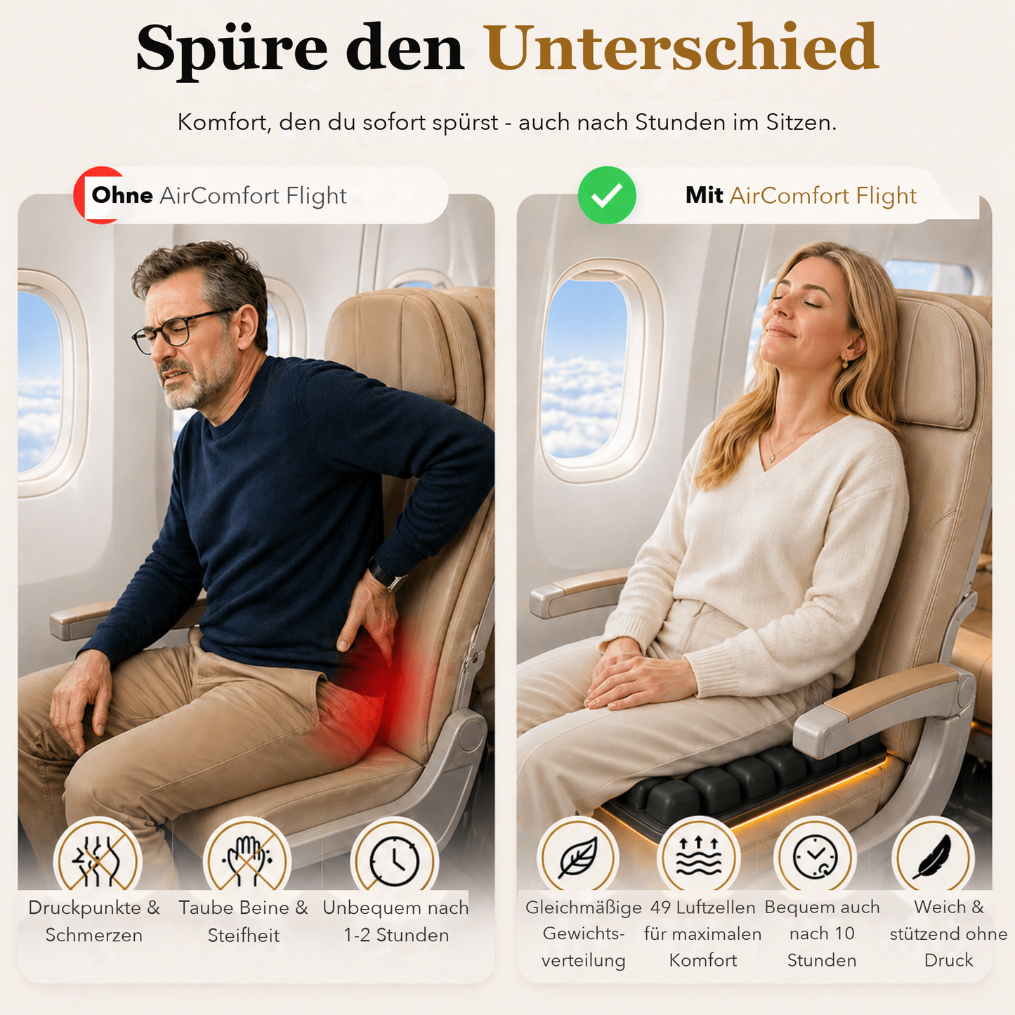 AirComfort™ Flight — Keine Schmerzen mehr bei langen Reisen