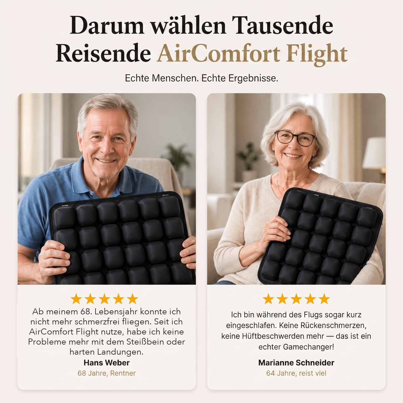 AirComfort™ Flight — Keine Schmerzen mehr bei langen Reisen