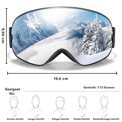 AlpineSight Pro - Skibrille (auch geeignet für Brillenträger)