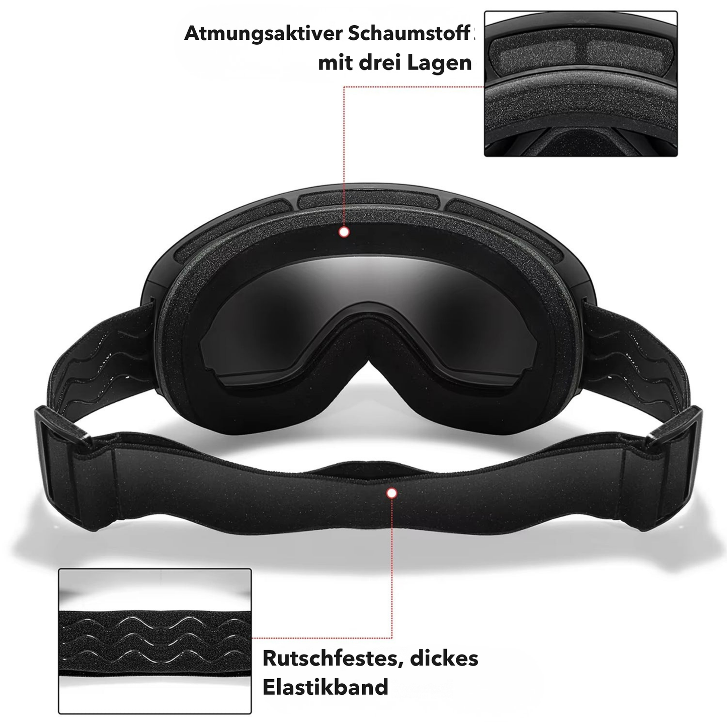 AlpineSight Pro - Skibrille (auch geeignet für Brillenträger)