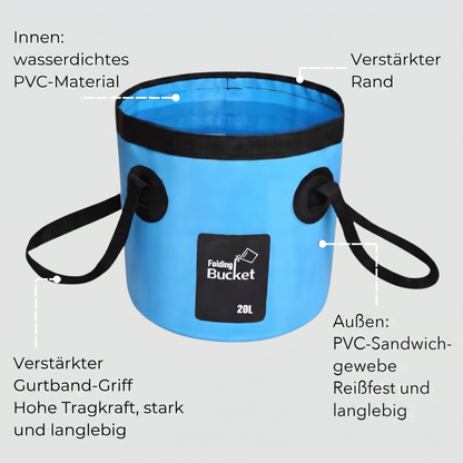 AquaFold™ Faltbarer Eimer 12L-20L - Einfach einpacken & mitnehmen