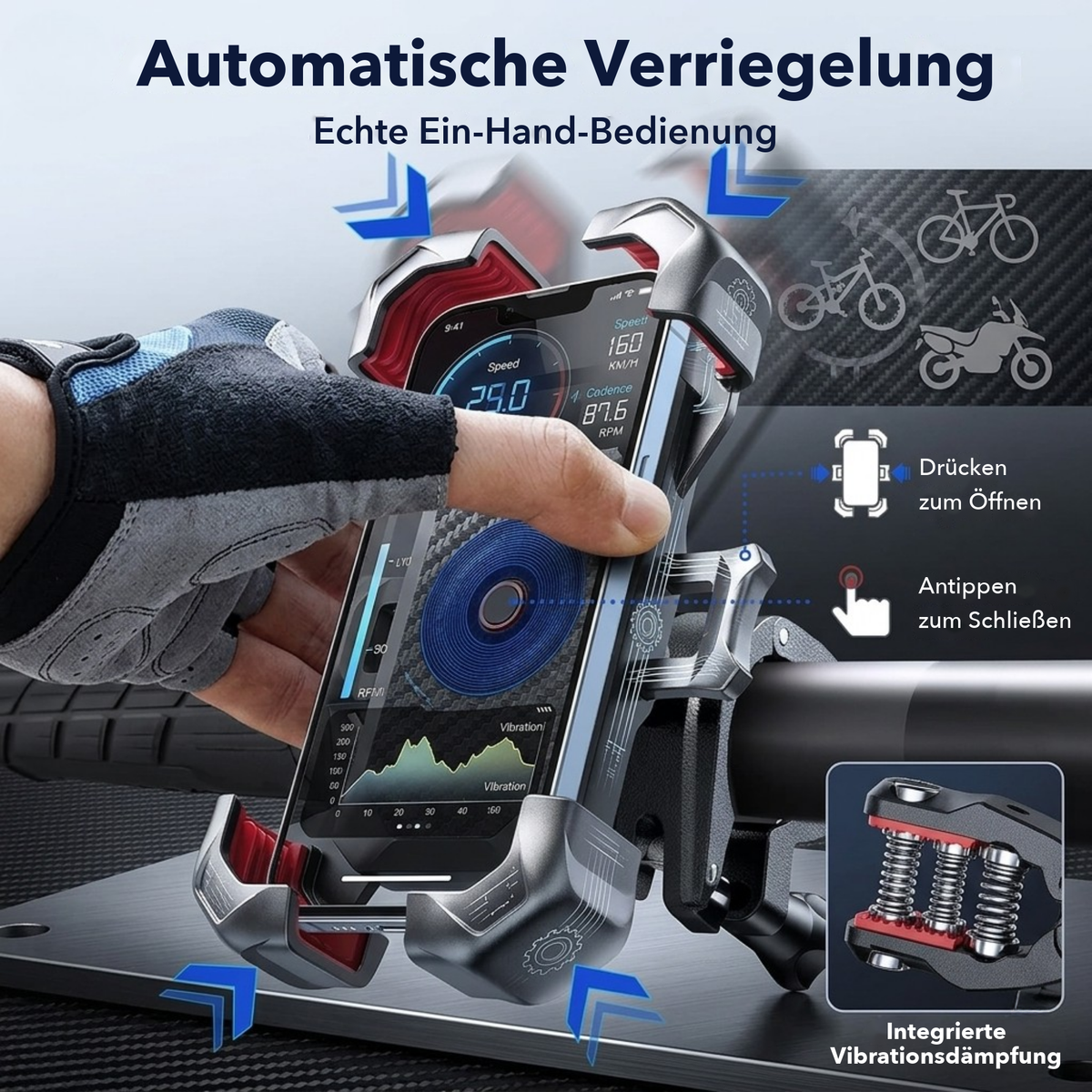 JR RockSolid™ Phone 360° - Nie wieder Angst, dass dein Telefon bei hoher Geschwindigkeit herunterfällt