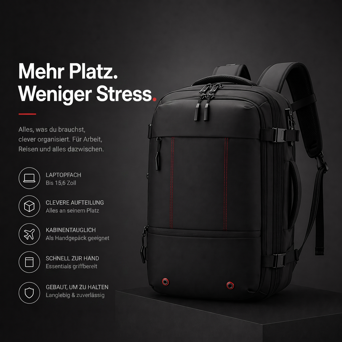 Carry On™ Vakuum-Rucksack - 2x mehr mitnehmen ohne zusätzliche Gepäckgebühren.