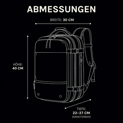 Carry On™ Vakuum-Rucksack - 2x mehr mitnehmen ohne zusätzliche Gepäckgebühren.