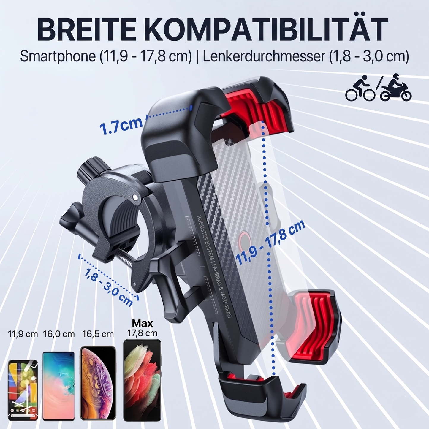 JR RockSolid™ Phone 360° - Nie wieder Angst, dass dein Telefon bei hoher Geschwindigkeit herunterfällt