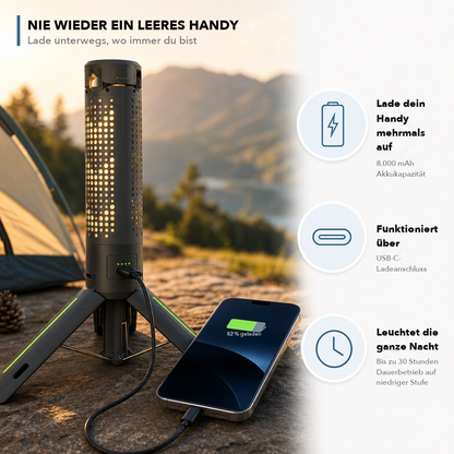 PowerGlow Pro Camp - Campinglampe und Powerbank in einem