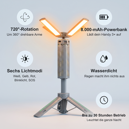 PowerGlow Pro Camp - Campinglampe und Powerbank in einem
