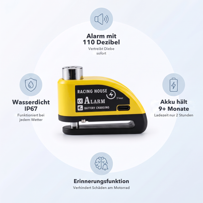 SecurRide - Bremsscheibenschloss mit 110 dB Alarm
