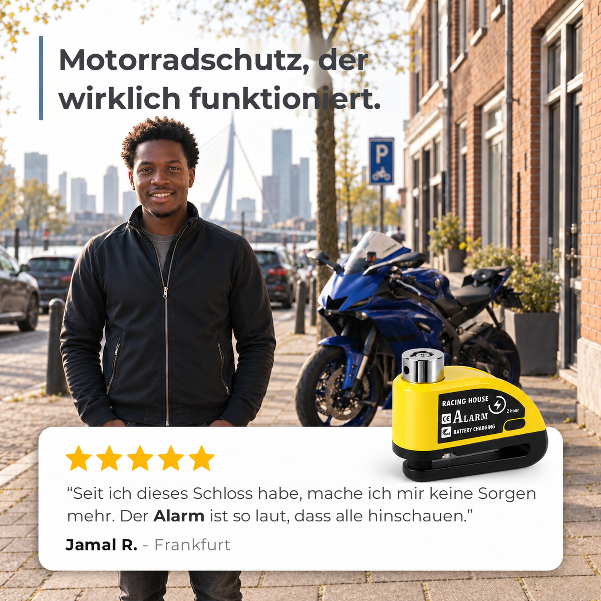 SecurRide - Bremsscheibenschloss mit 110 dB Alarm