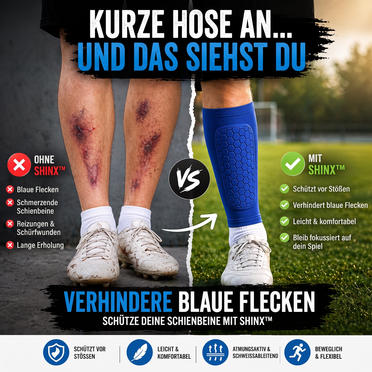 ShinX™ Performance – Verhindert Schmerzhafte Schienbeine Beim Sport