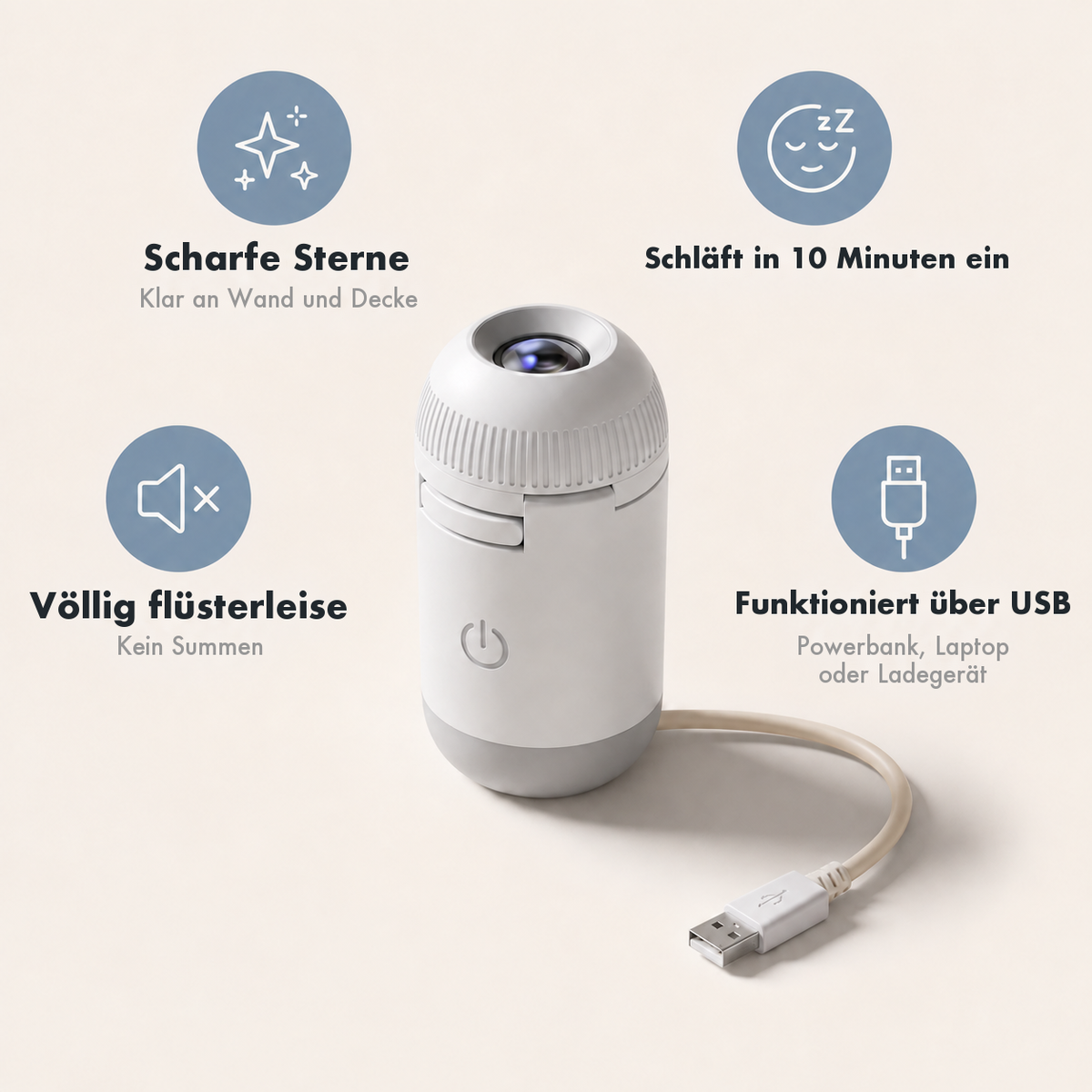 StarDream Vorteile: scharfe Sterne, flüsterleise, USB